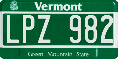 VT license plate LPZ982
