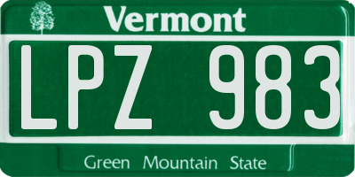 VT license plate LPZ983