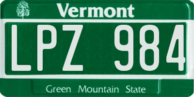 VT license plate LPZ984