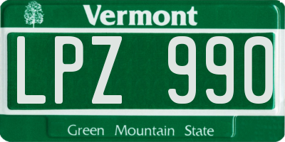 VT license plate LPZ990