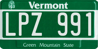 VT license plate LPZ991