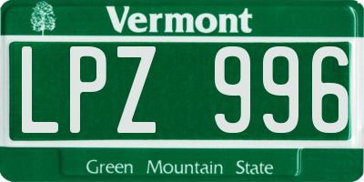 VT license plate LPZ996