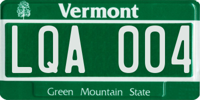 VT license plate LQA004