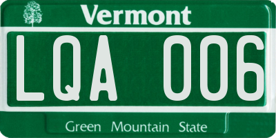VT license plate LQA006