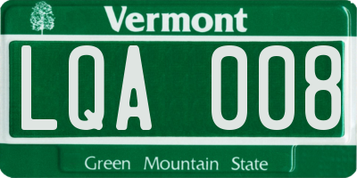 VT license plate LQA008