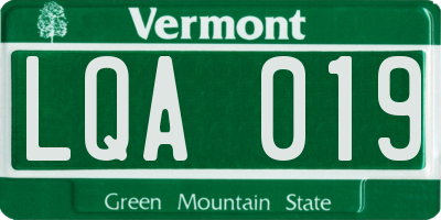 VT license plate LQA019
