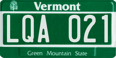 VT license plate LQA021