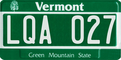 VT license plate LQA027