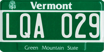 VT license plate LQA029