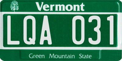 VT license plate LQA031