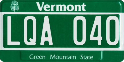 VT license plate LQA040