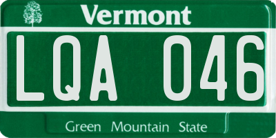 VT license plate LQA046