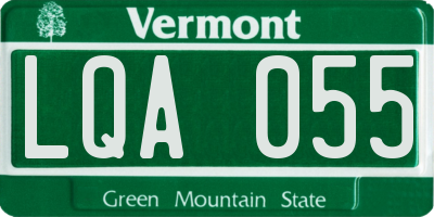 VT license plate LQA055