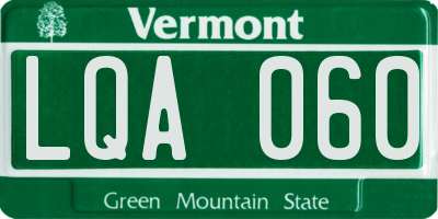 VT license plate LQA060