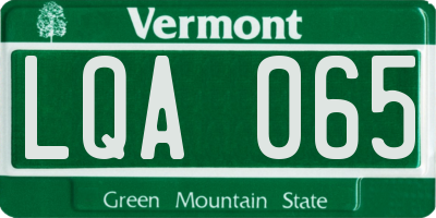 VT license plate LQA065