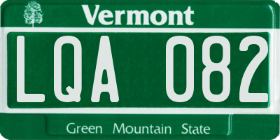 VT license plate LQA082