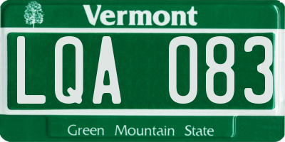 VT license plate LQA083