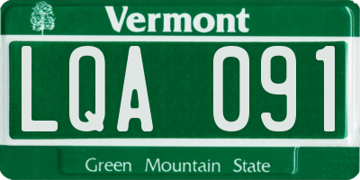 VT license plate LQA091