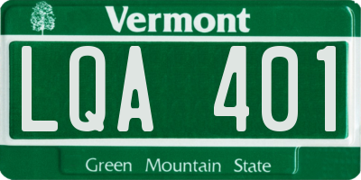 VT license plate LQA401