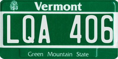 VT license plate LQA406