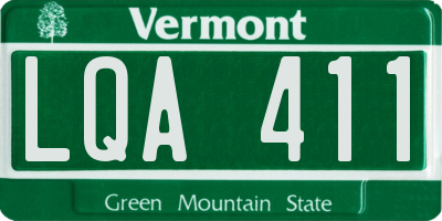 VT license plate LQA411