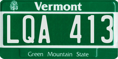 VT license plate LQA413