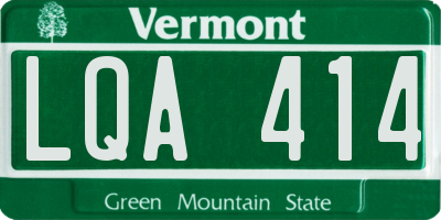 VT license plate LQA414