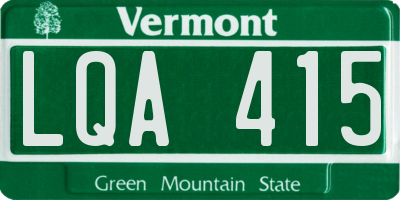 VT license plate LQA415