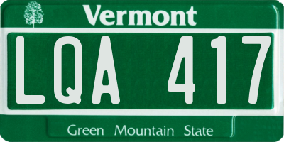 VT license plate LQA417