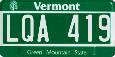 VT license plate LQA419