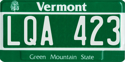 VT license plate LQA423