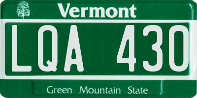 VT license plate LQA430