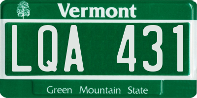 VT license plate LQA431
