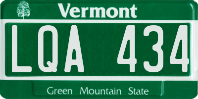 VT license plate LQA434