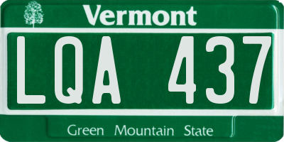 VT license plate LQA437