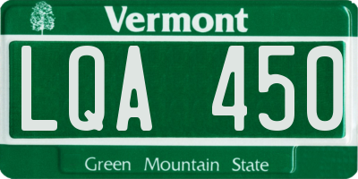 VT license plate LQA450