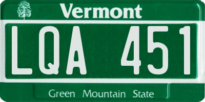 VT license plate LQA451