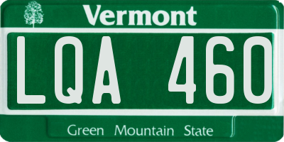 VT license plate LQA460