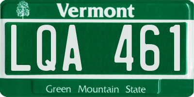 VT license plate LQA461