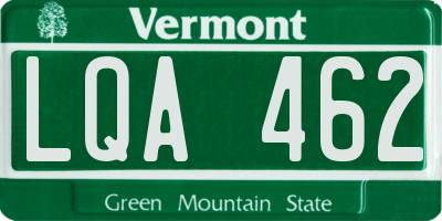 VT license plate LQA462