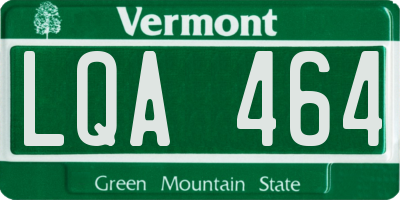 VT license plate LQA464