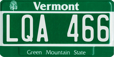 VT license plate LQA466