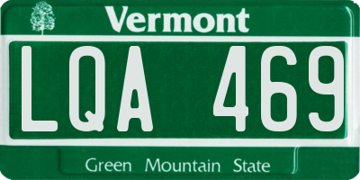 VT license plate LQA469