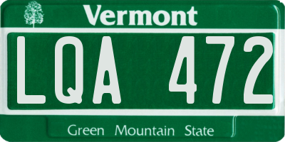 VT license plate LQA472