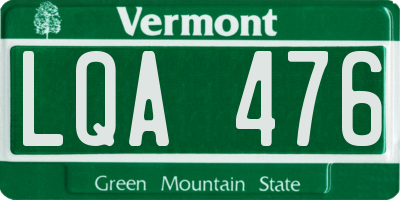 VT license plate LQA476