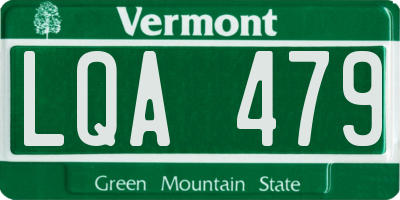 VT license plate LQA479