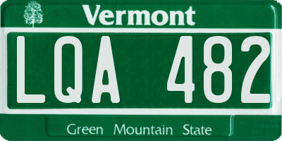 VT license plate LQA482