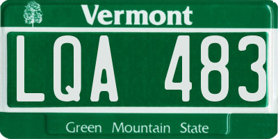 VT license plate LQA483