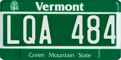 VT license plate LQA484