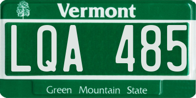VT license plate LQA485